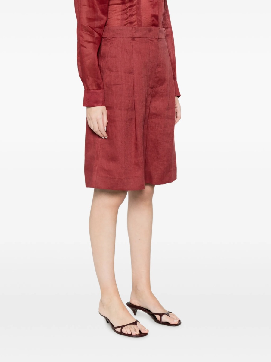 Pantaloni scurti MaxMara Studio rosii din in - Img 3