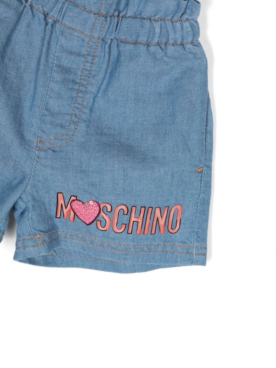 Pantaloni scurti Moschino albastri din bumbac - Img 3