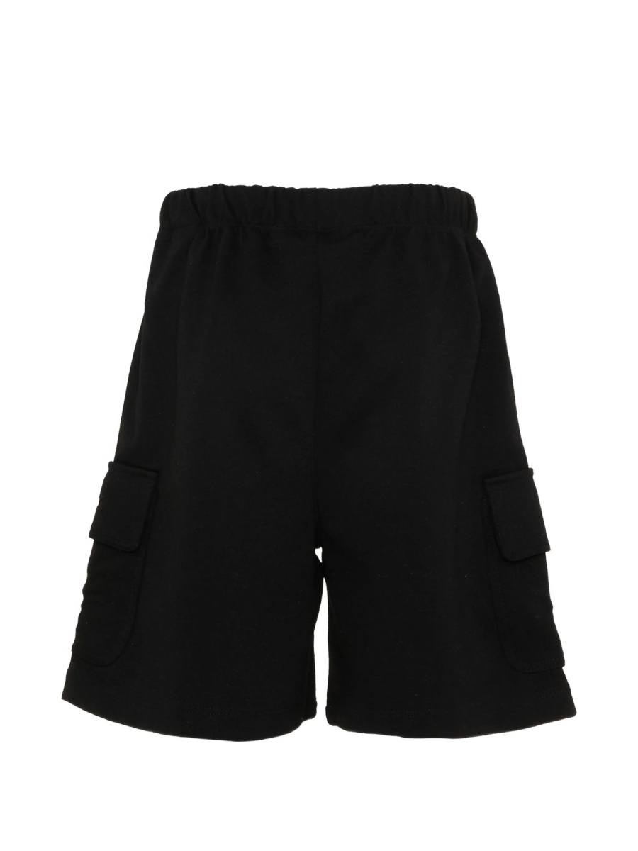Pantaloni scurti Palm Angels negri din vascoza - Img 2