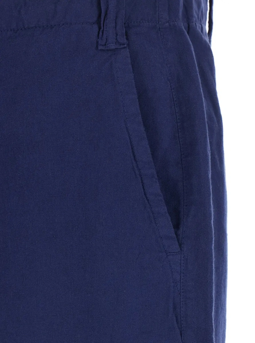 Pantaloni scurti Ralph Lauren albastri din in si bumbac - Img 3