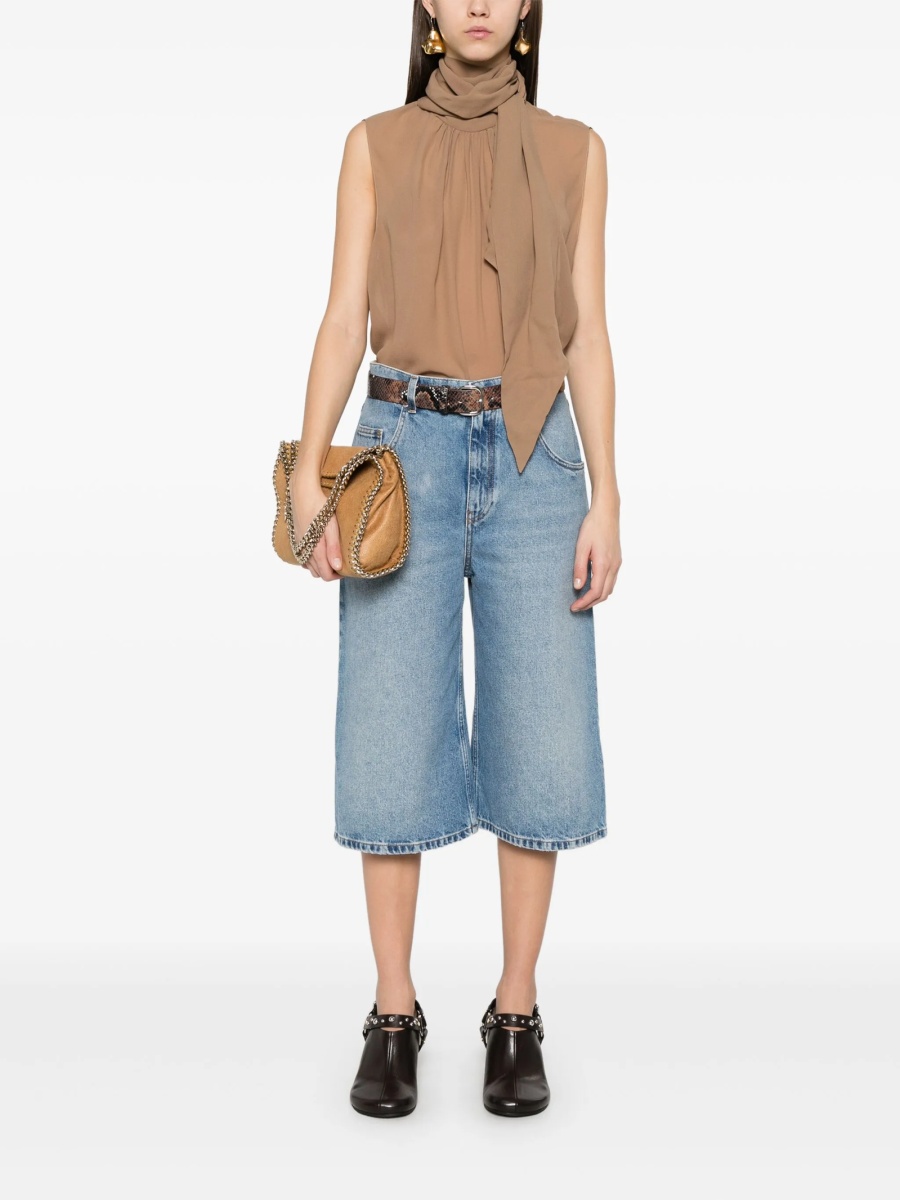 Pantaloni scurti Stella McCartney albastri din bumbac - Img 2