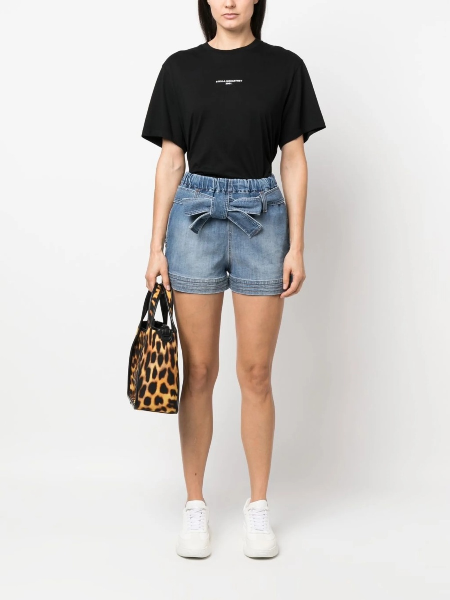 Pantaloni scurti Stella McCartney albastri din elastan si bumbac - Img 2
