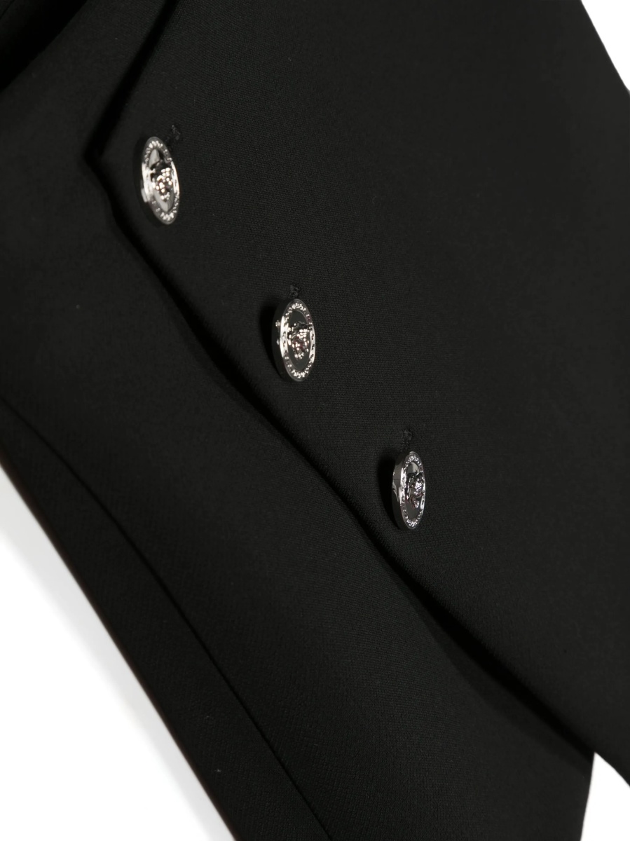 Pantaloni scurti Versace negri din bumbac si spandex/elastan - Img 3