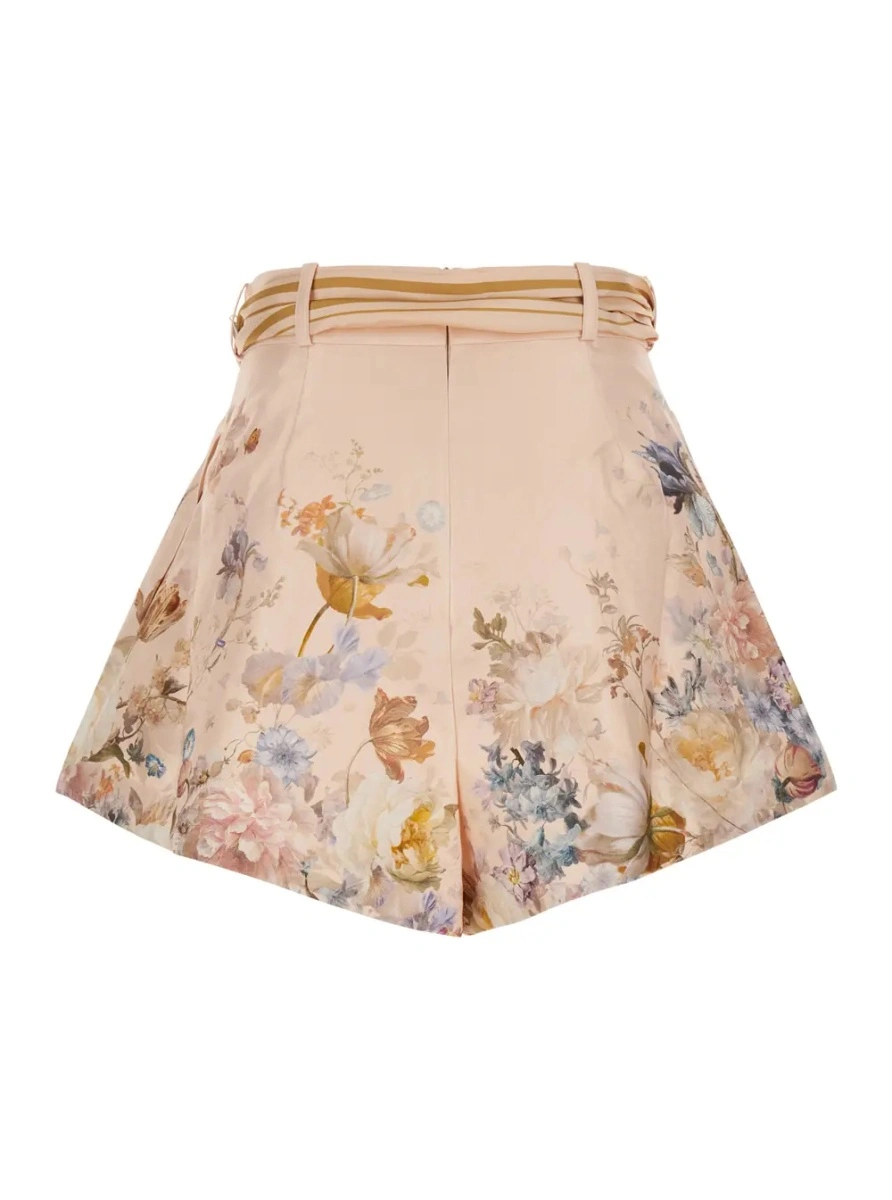 Pantaloni scurti ZIMMERMANN roz din matase si bumbac - Img 2