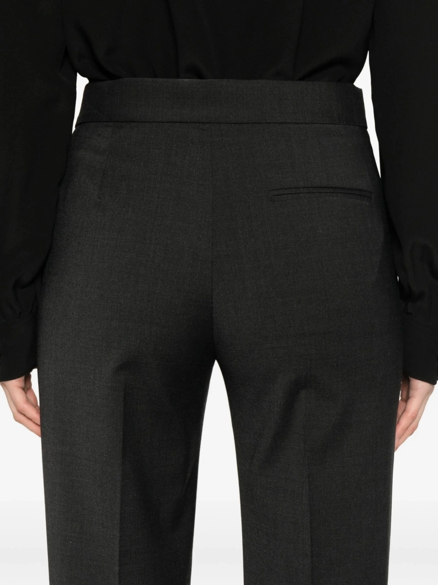 Pantaloni slim fit Alberta Ferretti gri din polyester si lana - Img 5