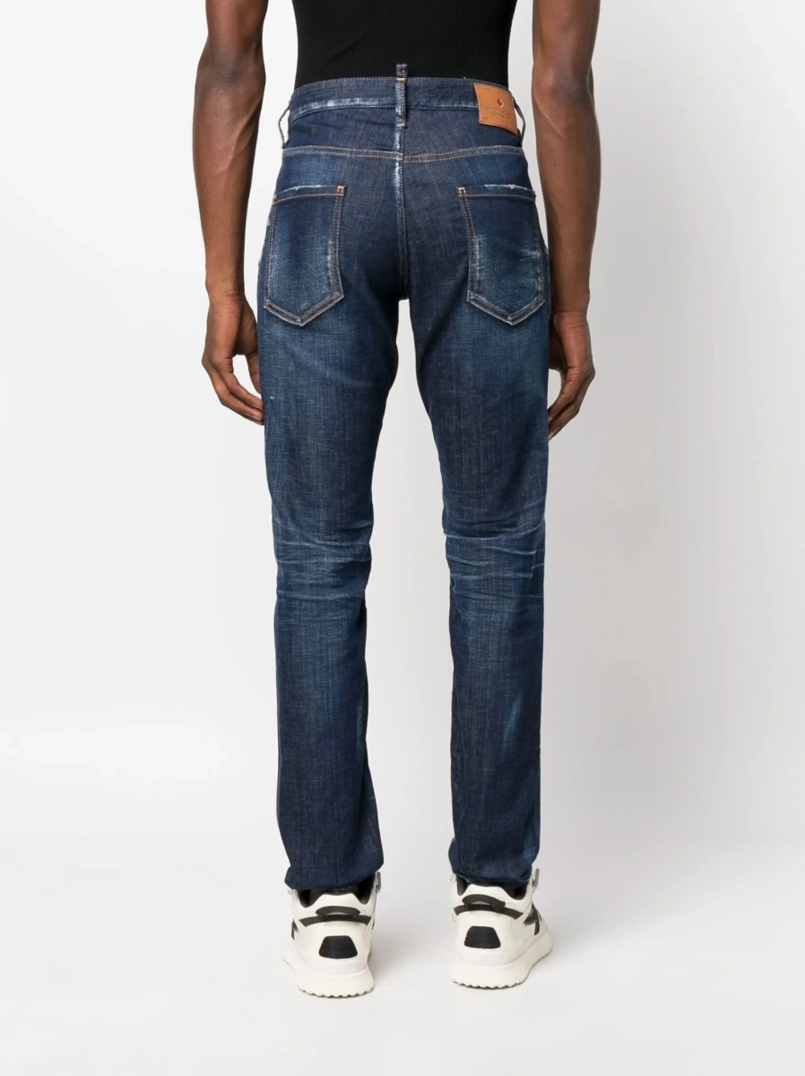 Pantaloni slim fit DSQUARED2 albastri - Img 4