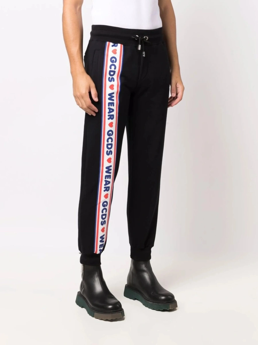 Pantaloni slim fit GCDS negri - Img 3