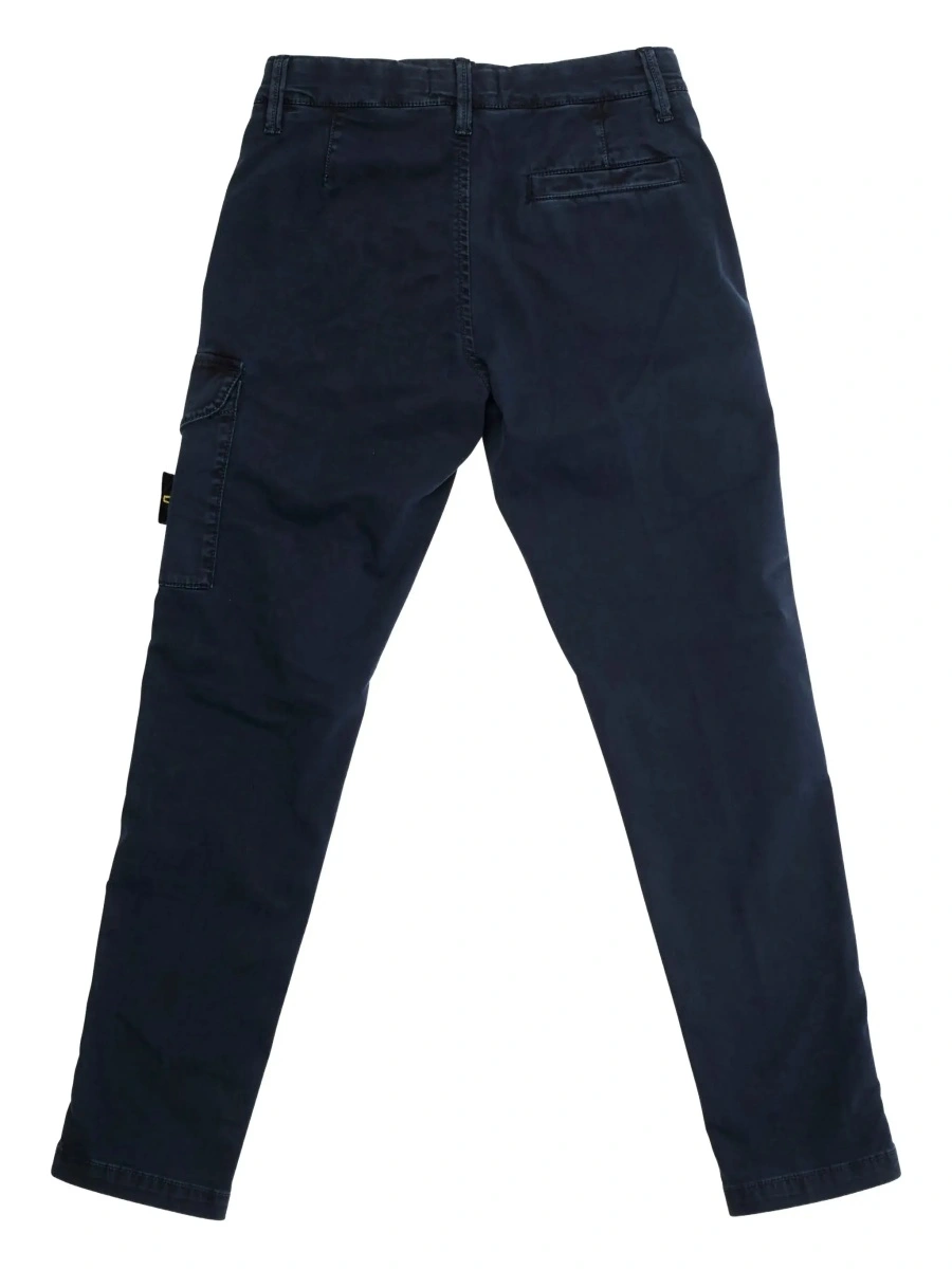 Pantaloni Stone Island albastri din bumbac - Img 4