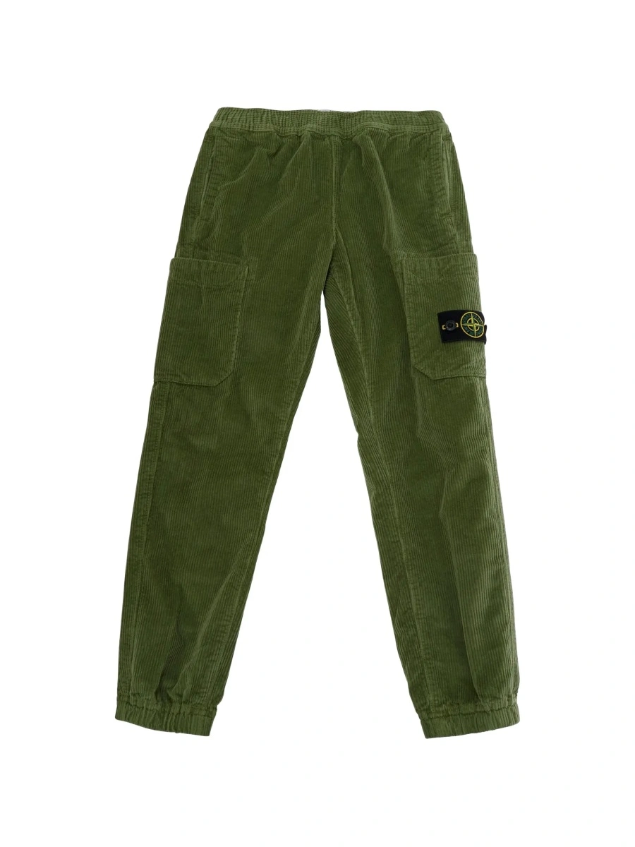 Pantaloni Stone Island verzi din bumbac - Img 6