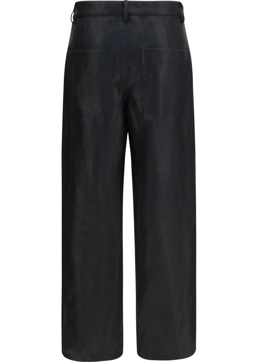 Pantaloni Straight-leg faux leather Pants with vintage effect - Img 2