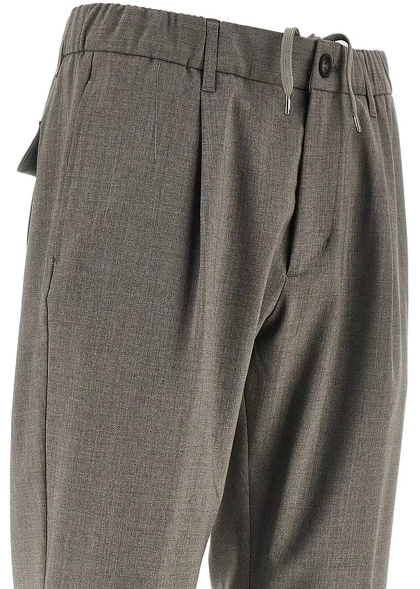 Pantaloni Stretch liht wool pants with drawstring - Img 2