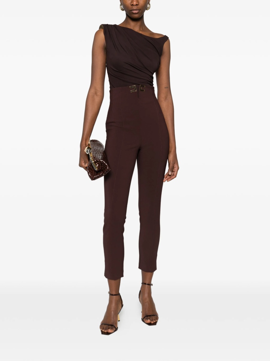 Pantaloni talie inalta Elisabetta Franchi maro - Img 2