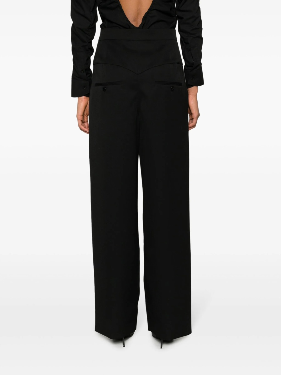 Pantaloni talie inalta Isabel Marant negri din lana - Img 4