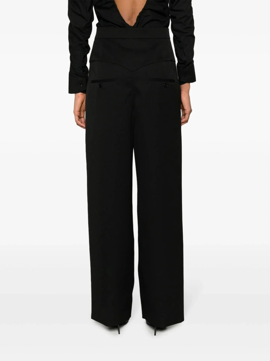 Pantaloni talie inalta Isabel Marant negri din lana - Img 4