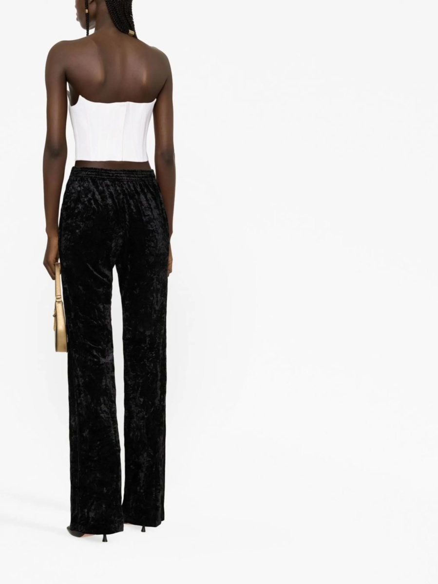 Pantaloni talie inalta Saint Laurent negri din polyester - Img 4