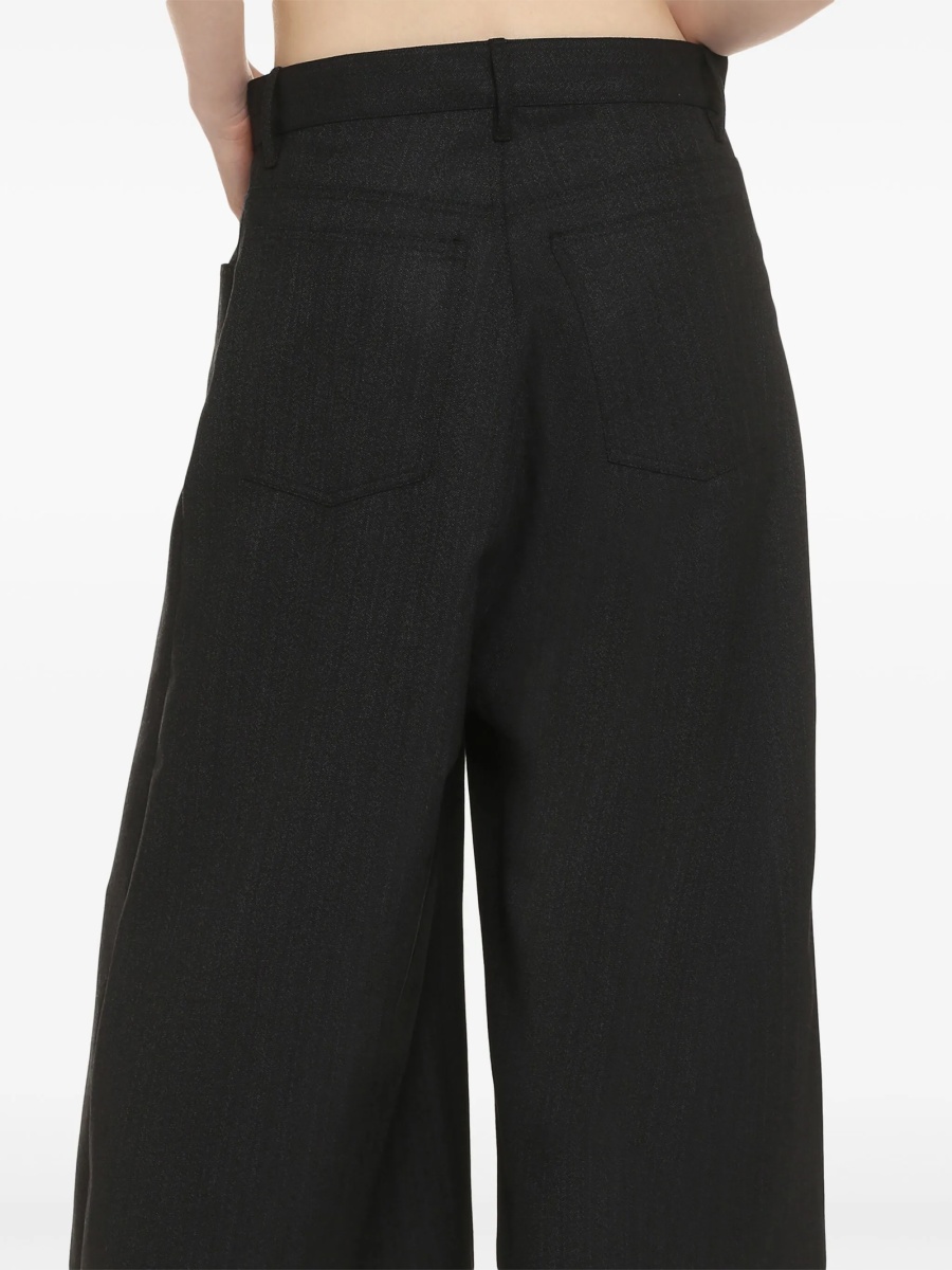 Pantaloni trei sferturi Balenciaga negri din lana - Img 3