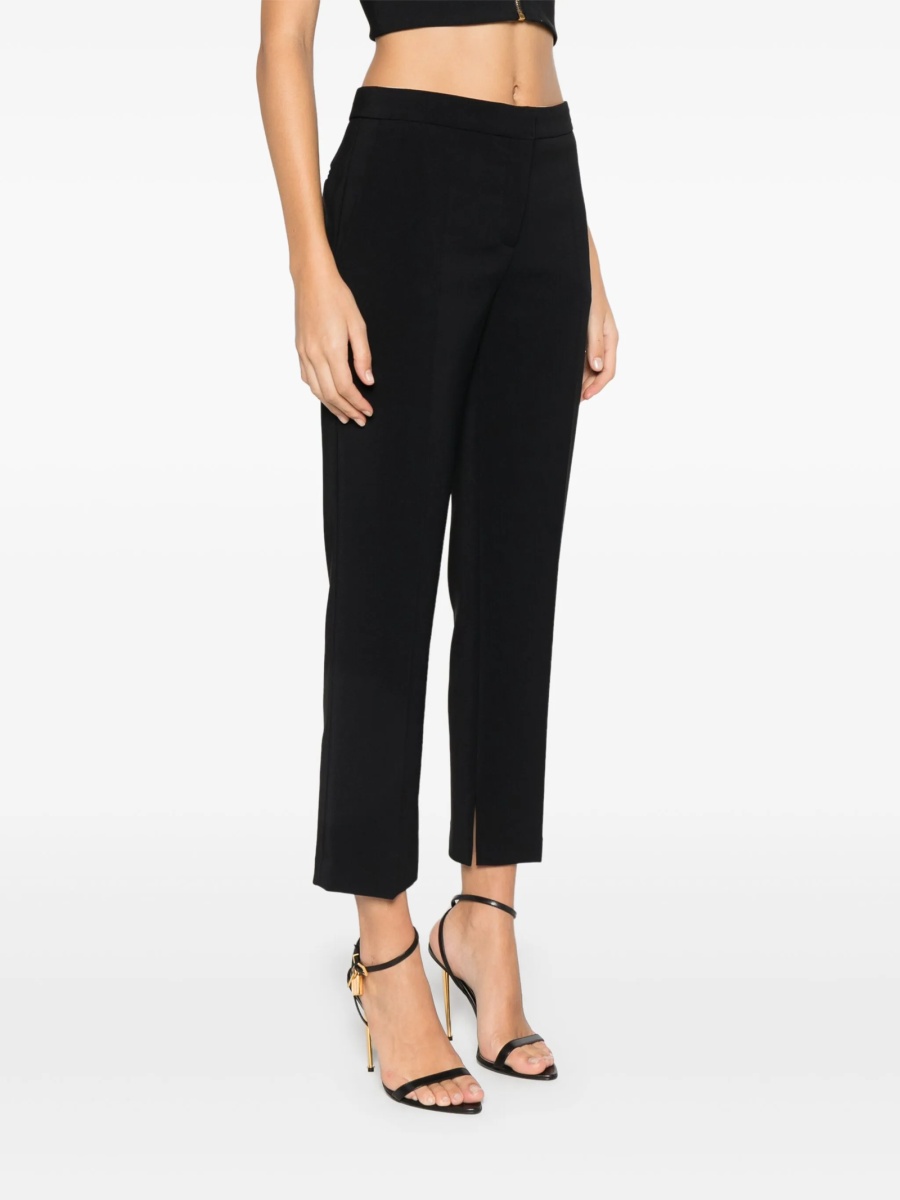 Pantaloni trei sferturi Elisabetta Franchi negri din elastan si polyester - Img 3