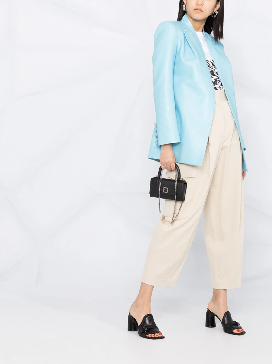 Pantaloni trei sferturi Givenchy neutri din bumbac - Img 2