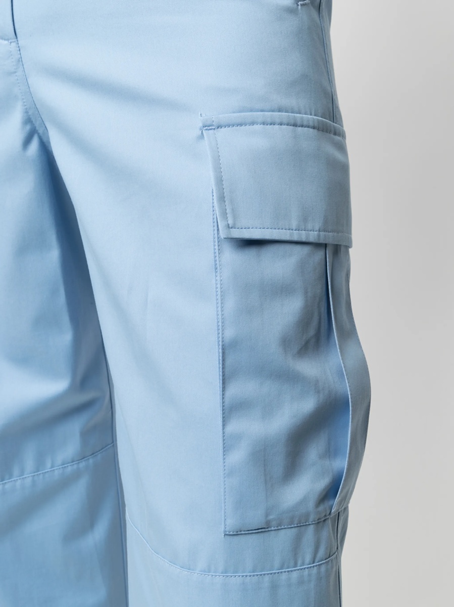 Pantaloni trei sferturi MSGM albastri din bumbac - Img 5