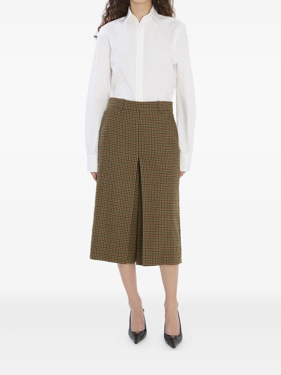 Pantaloni trei sferturi Saint Laurent maro din lana - Img 2