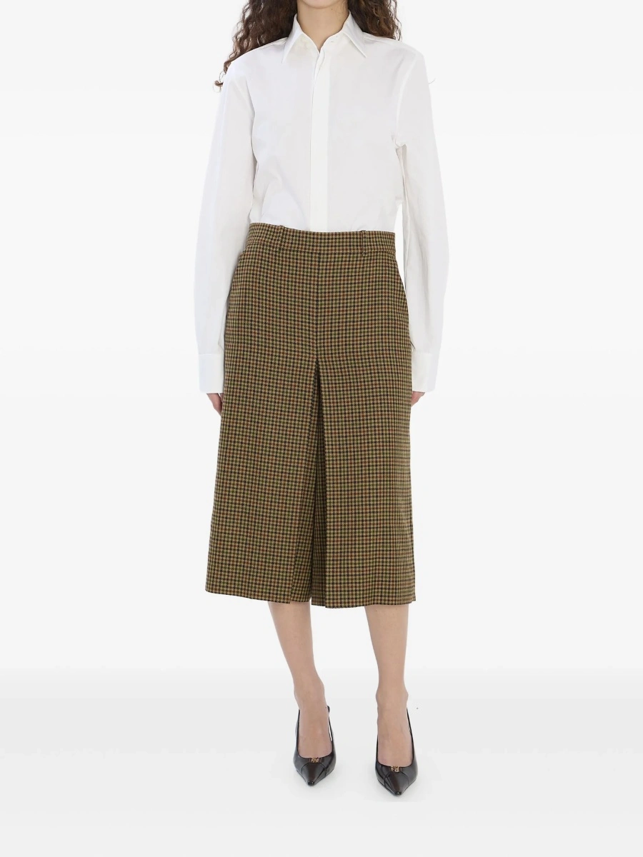 Pantaloni trei sferturi Saint Laurent maro din lana - Img 2
