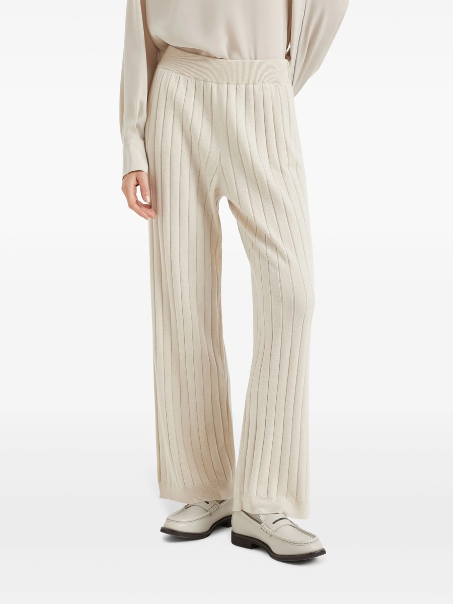 Pantaloni tricotati Brunello Cucinelli neutri - Img 3