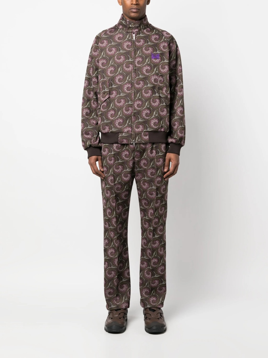 Pantaloni tur lasat BARACUTA X NEEDLES maro din polyester - Img 2