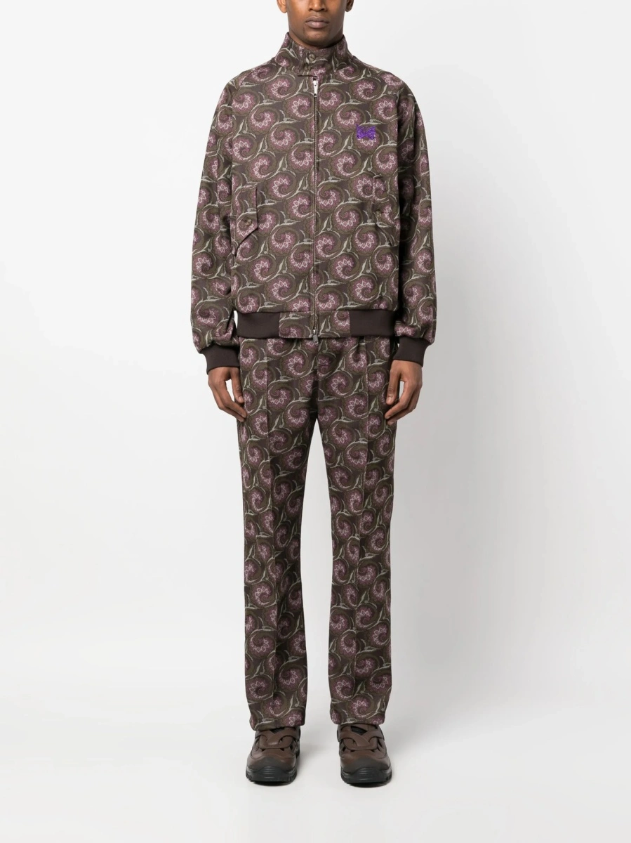 Pantaloni tur lasat BARACUTA X NEEDLES maro din polyester - Img 2