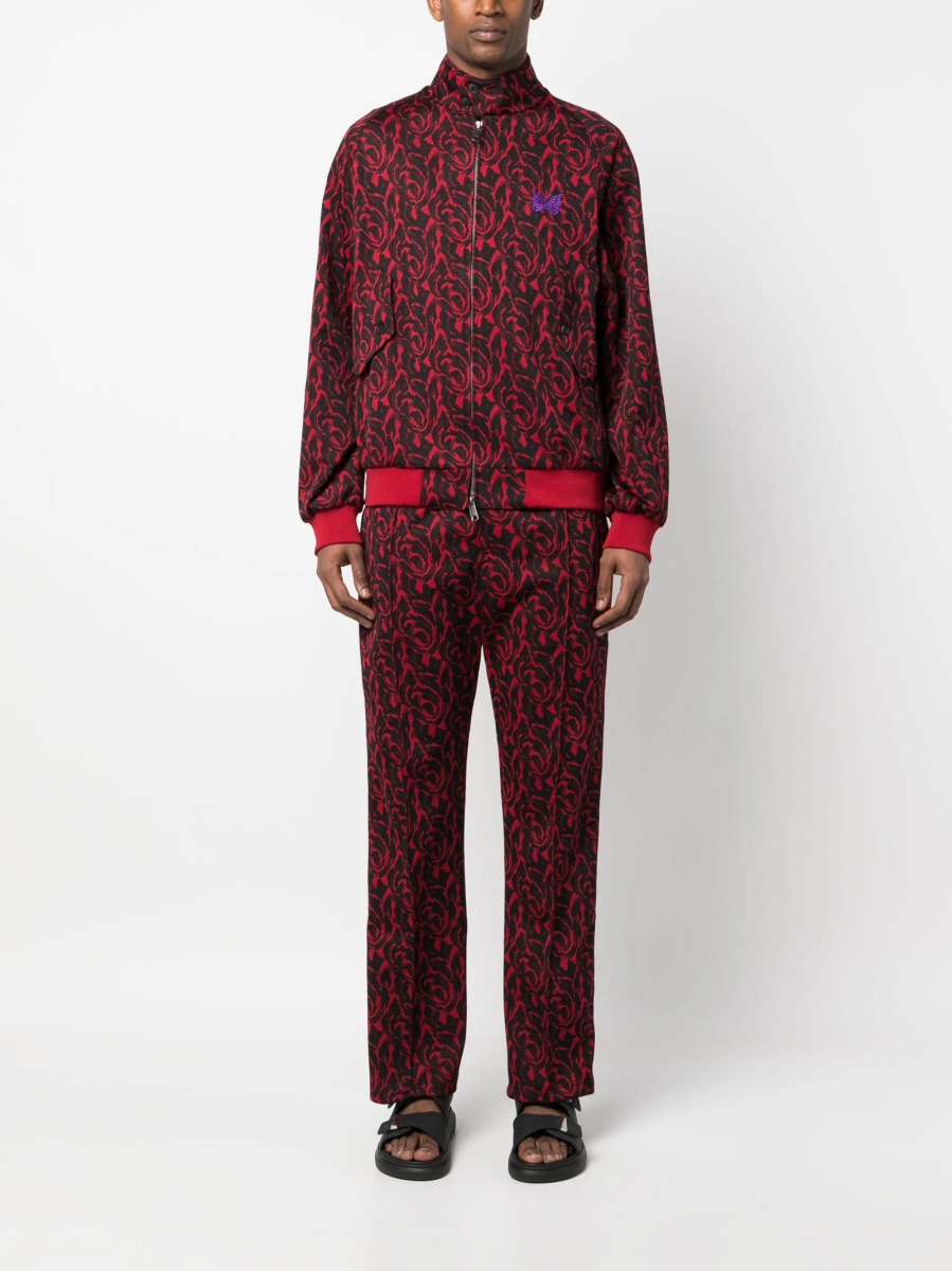 Pantaloni tur lasat BARACUTA X NEEDLES rosii din polyester - Img 2