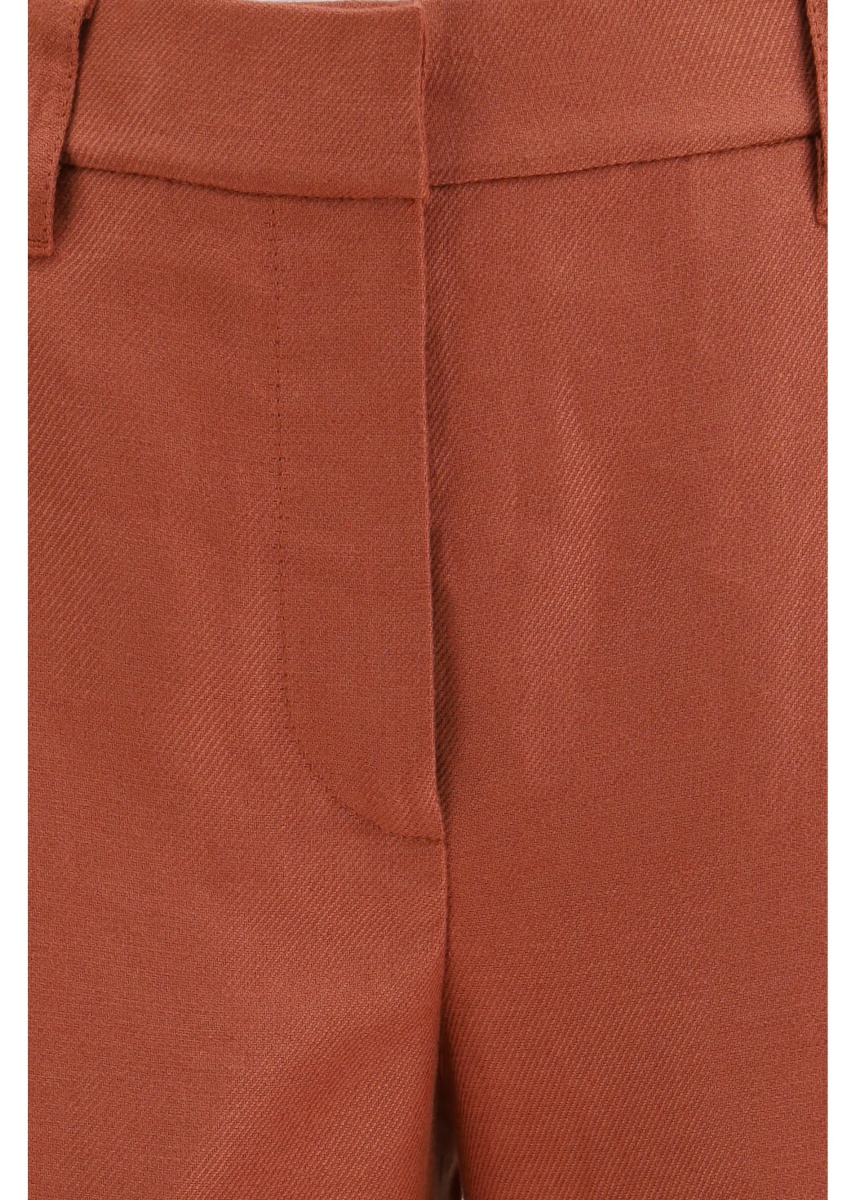 Pantaloni Wide-Leg Pants in linen with elastic waistband and belt loops - Img 3