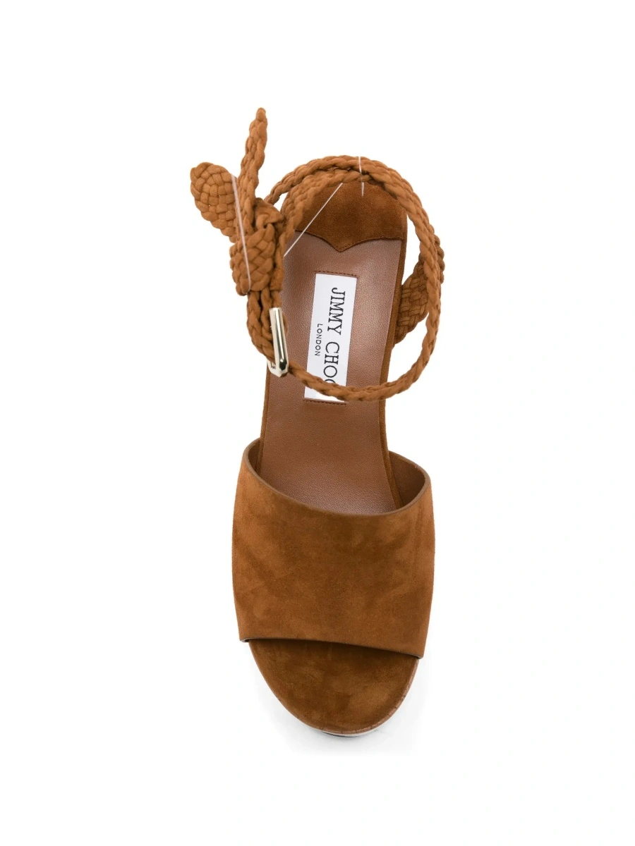 Pantofi cu platforma Jimmy Choo maro din piele - Img 7