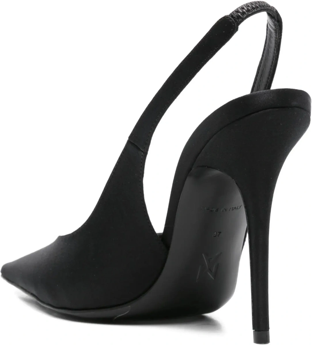 Pantofi cu toc AMINA MUADDI negri din satin - Img 6