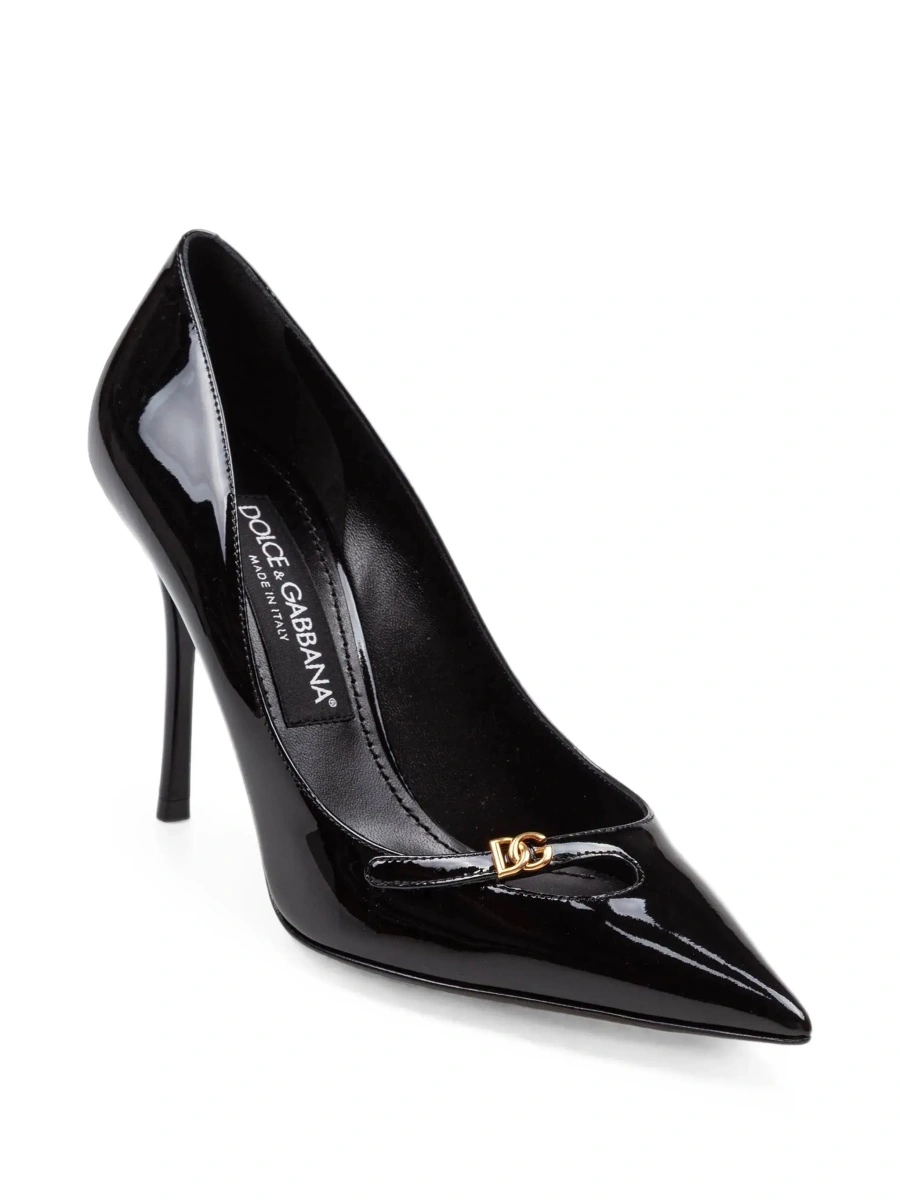 Pantofi cu toc Dolce &amp; Gabbana negri din piele - Img 5
