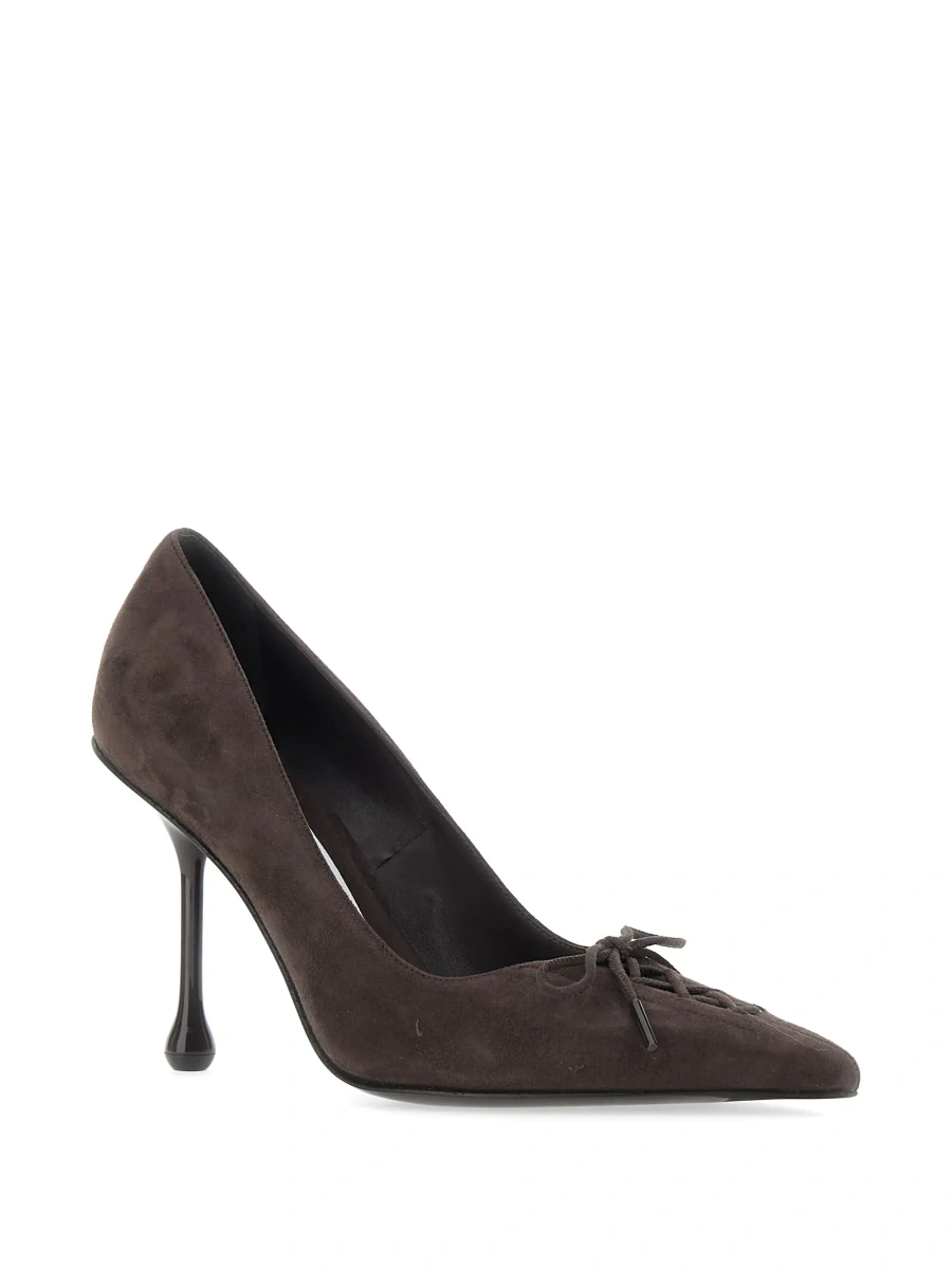 Pantofi cu toc Jimmy Choo maro din piele intoarsa 'Scarlett' - Img 5