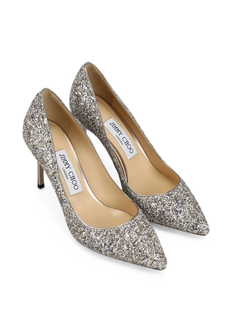 Pantofi cu toc Jimmy Choo 'Romy' gri din material textil - Img 5