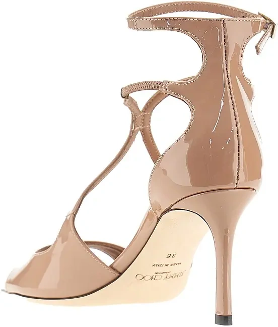 Pantofi cu toc Jimmy Choo roz din piele lacuita - Img 3