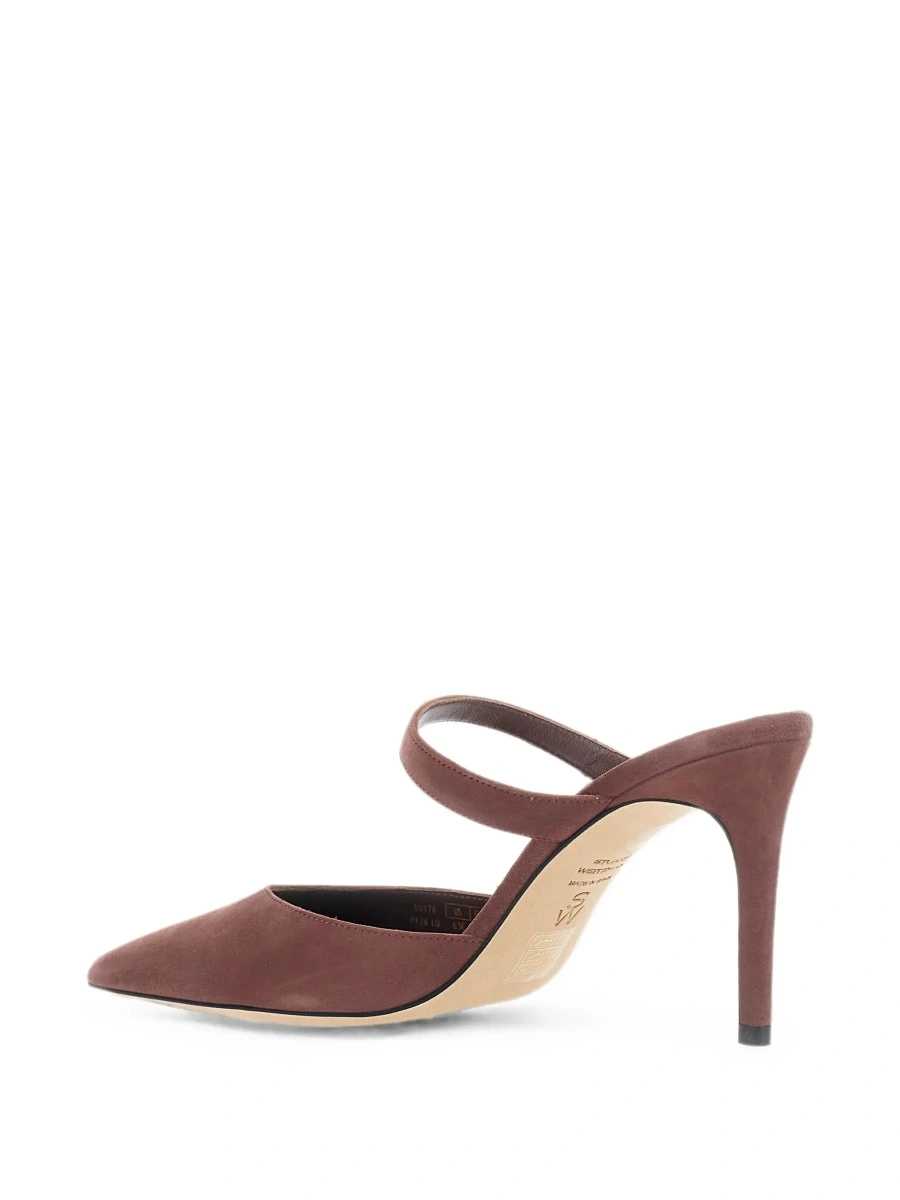 Pantofi cu toc Stuart Weitzman maro din piele - Img 6