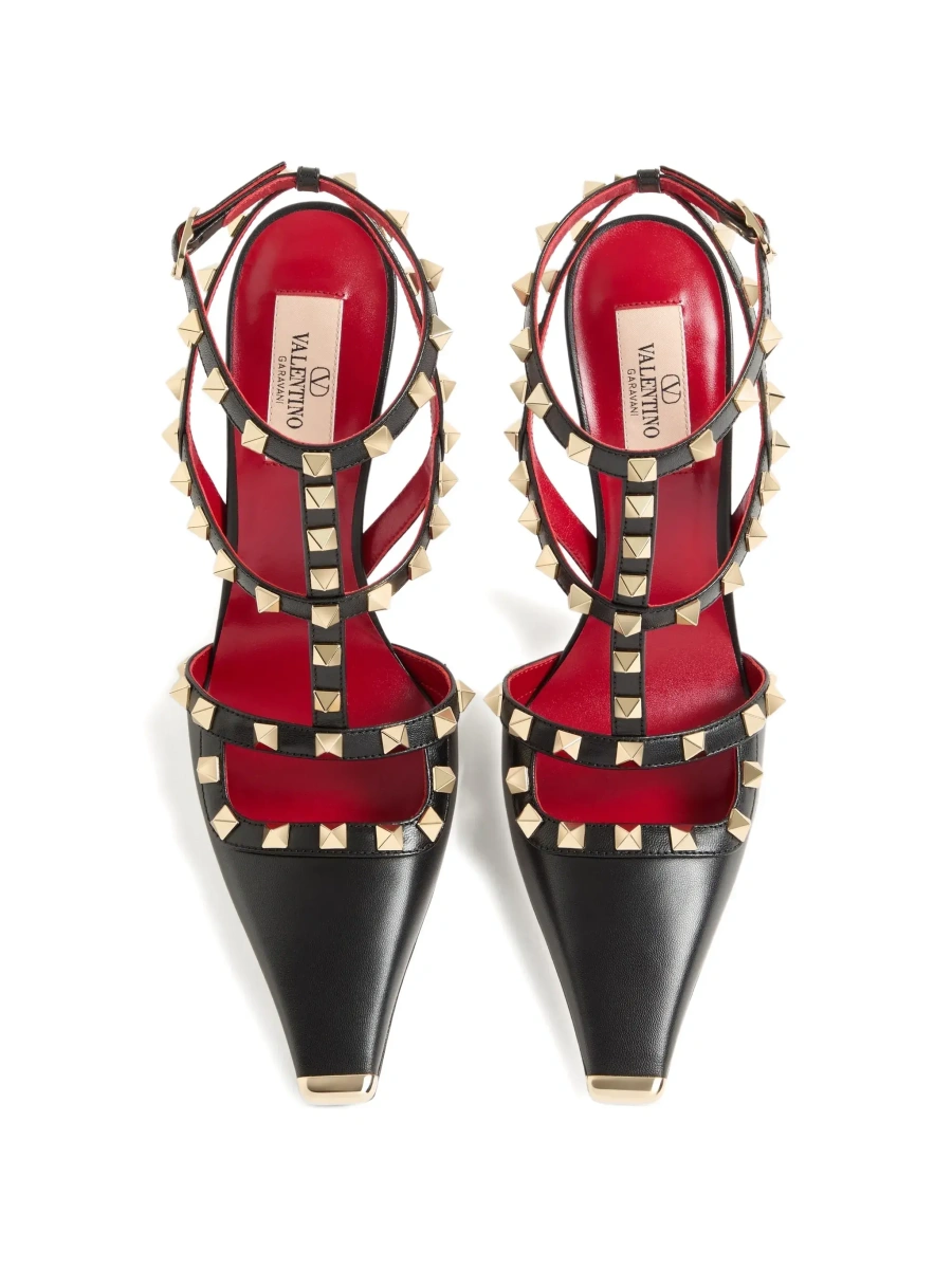 Pantofi cu toc Valentino Garavani 'Rockstud' negri din piele - Img 6