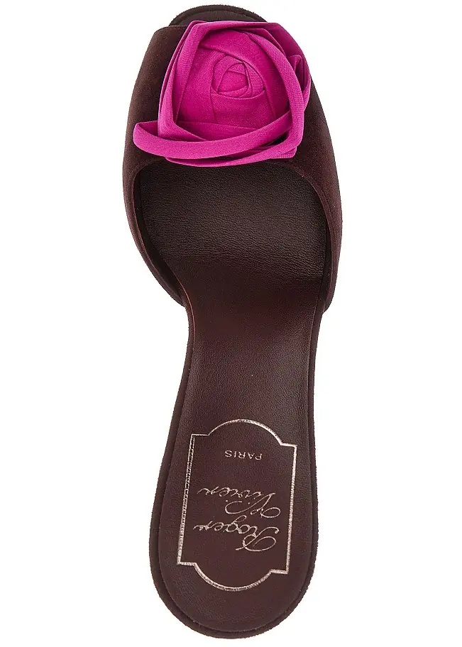 Pantofi 'Rose Vivier' suede leather mules - Img 4