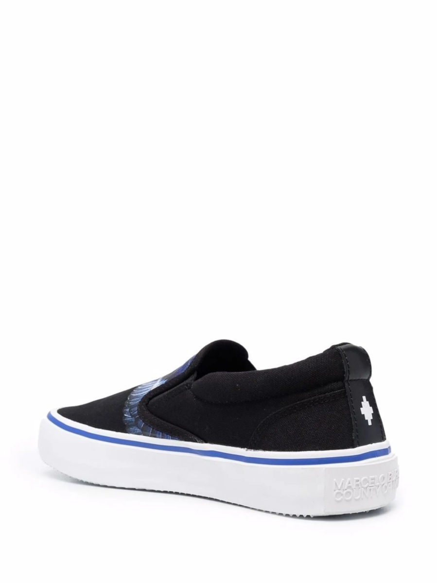 Pantofi slip-on Marcelo Burlon negri din bumbac - Img 3