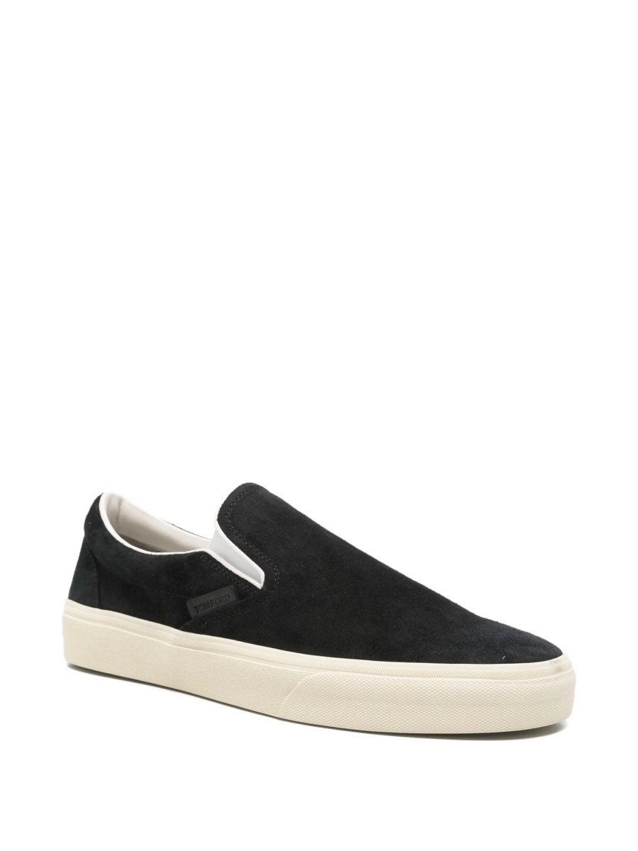 Pantofi slip-on Tom Ford negri din piele intoarsa - Img 2