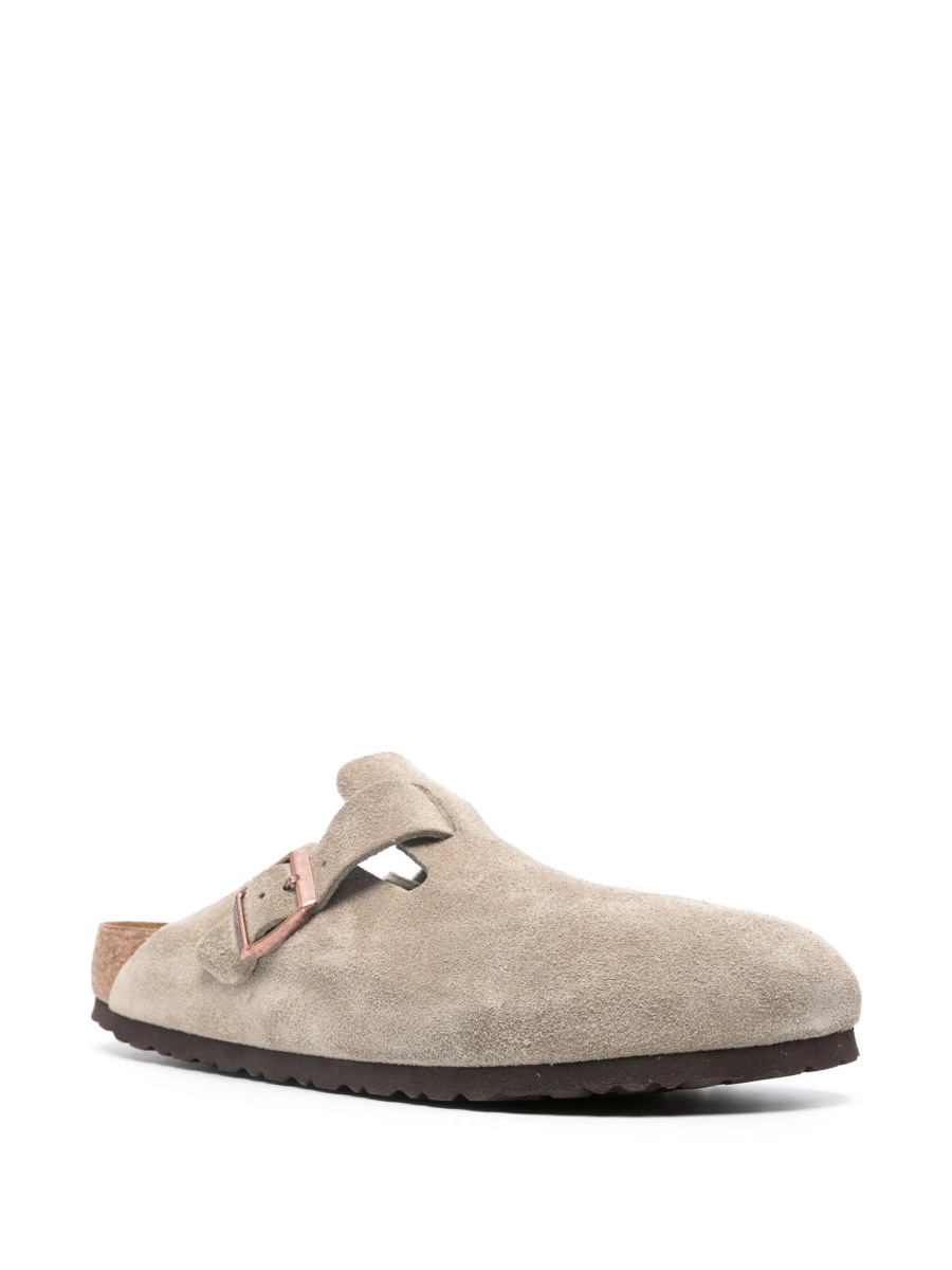 Papuci Birkenstock neutri din piele intoarsa - Img 2