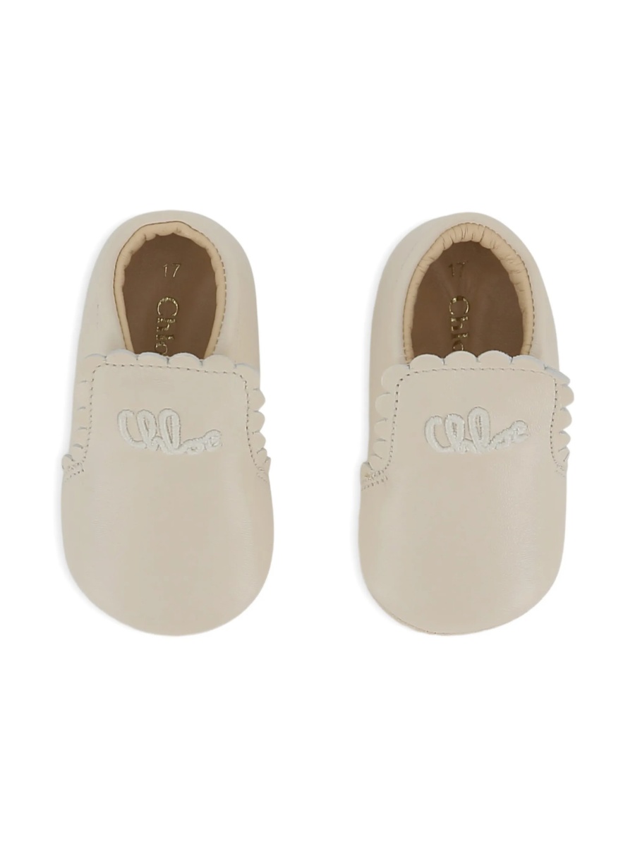 Papuci Chloe neutri din piele - Img 2