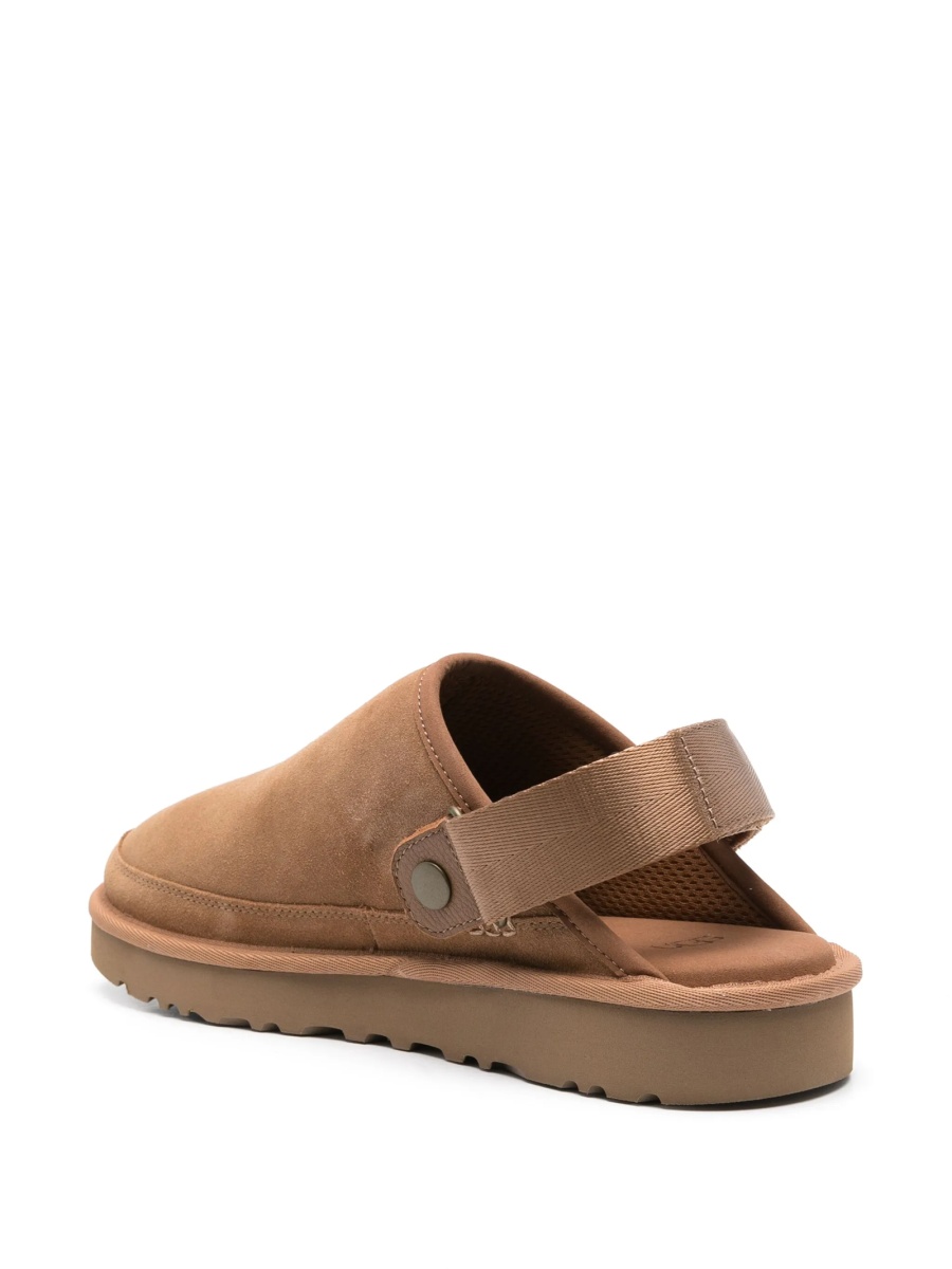 Papuci UGG maro din material textil si piele intoarsa - Img 3