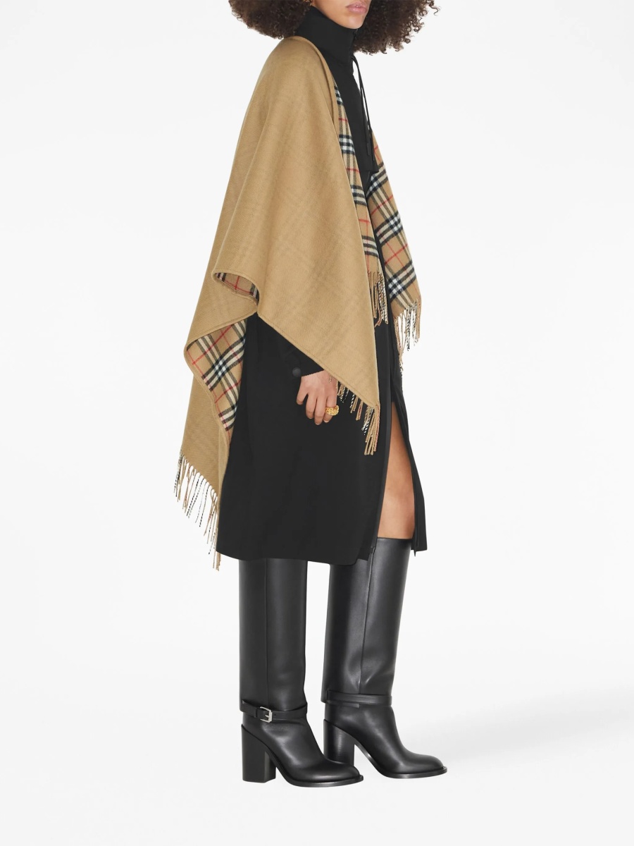 Poncho Burberry vintage check neutru - Img 3