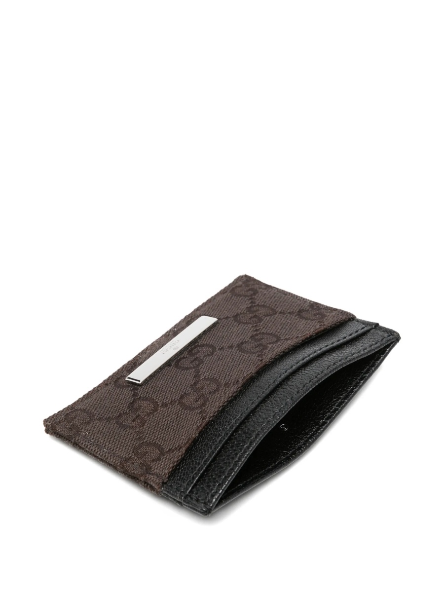 Portofel Gucci maro din piele si material textil - Img 3