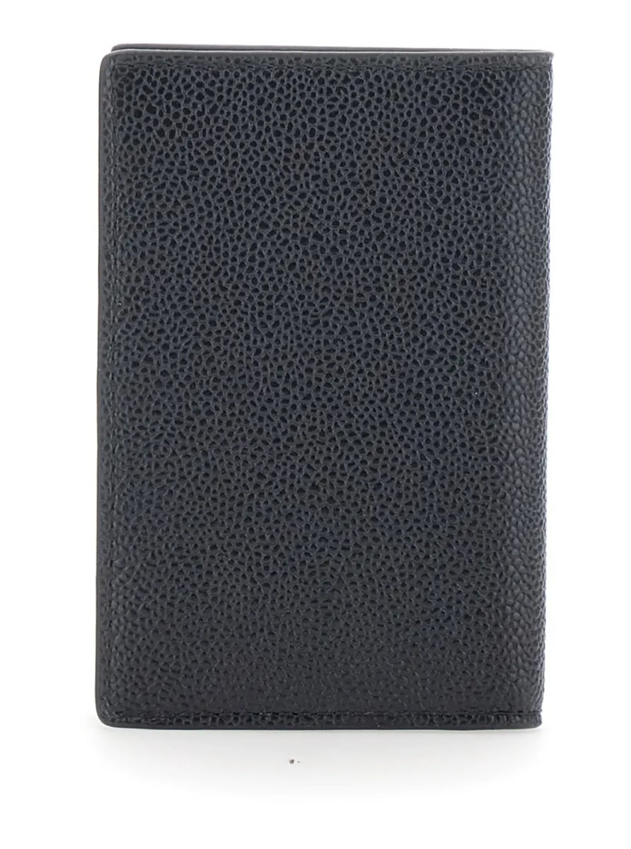 Portofele Black Cardholder with metallic logo lettering in grained leather man - Img 2