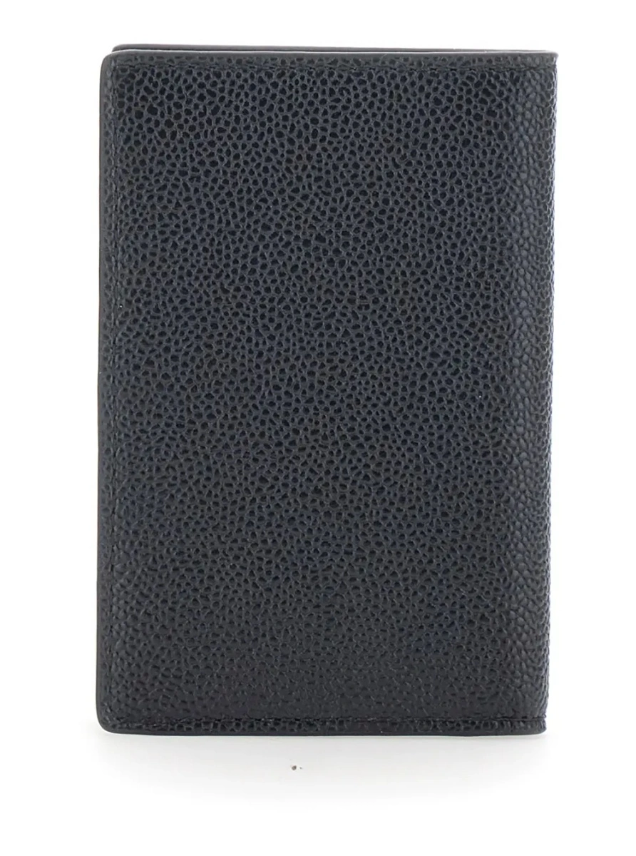 Portofele Black Cardholder with metallic logo lettering in grained leather man - Img 2
