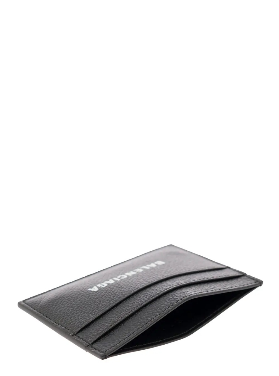 Portofele Cardholder with Contrasting Logo Lettering in Black Leather Men - Img 2