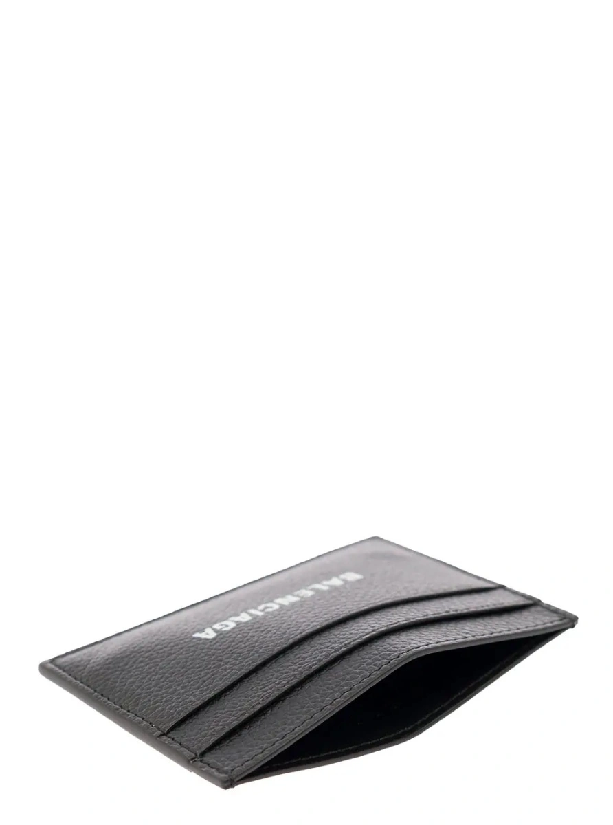 Portofele Cardholder with Contrasting Logo Lettering in Black Leather Men - Img 2